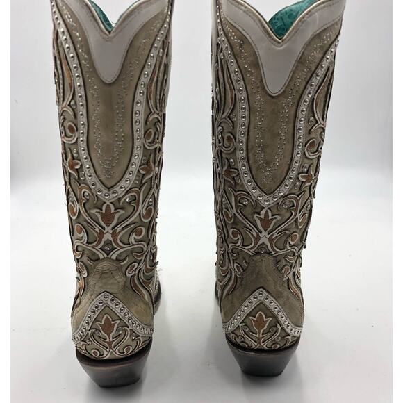 Corral Womens Overlay & Embroidered & Studs & Crystals Boots Size 7 M - Picture 4 of 14